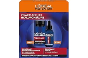 L’ORÉAL PARIS MEN EXPERT Zestaw Power Age: rewitalizująca 24h pielęgnacja twarzy i serum o wielokrotnym działaniu