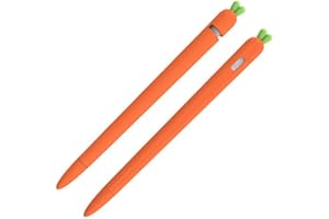LOVE MEI Silicone Coque pour Apple Pencil 2ère Generation, Sleeve Holder Soft Grip et Nib Cover Protection pour Apple Pencil 2 (Orange)