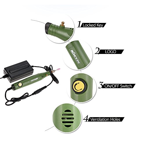 KKmoon AC110-230V Mini Elektrische Schleifer Set/ Variable Geschwindigkeit Bohrmaschine/ Praktische Schleifen Werkzeug Ausgezeichnete Fräsen Trimmen Polieren Bohren Schneiden Gravieren Werkzeug Kit - 2