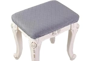 BIEGMAI Rectangle Bar Stool Covers Stretch Vanity Stool Cover Jacquard Elastic Chair Seat Slipcovers Counter Stool Cover Saddle Seat Covers Washable For Wooden Metal Bench (32@, 30-35cm/12-14in)