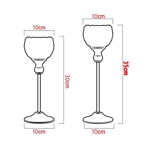 VINCIGANT Kristall Kerzenhalter Silber Votivkerze Kerzenständer für Muttertag Home Hochzeit Dekoration - 6