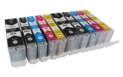 10 komp. XL Druckerpatronen für Canon TS 5050 5051 5053 5055 6050 6051 6052 8050 8051 8052 8053 9050 9055 2 x schwarz 2 x photoschwarz 2 x blau 2 x rot 2 x gelb
