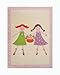 Little Helper IVI Exclusive Hypo-Allergenic Large, Thick Pile & High Quality 3D Embossed Rug "Best Friends" design, Pink/Cream (100 x 150cm)
