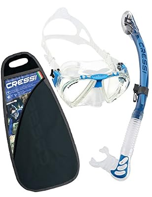 Cressi Sub S.p.A. C/Set Penta+Alpha/Ud Kit de Randonnée Aquatique Mixte Adulte, Transparent/Bleu, Uni