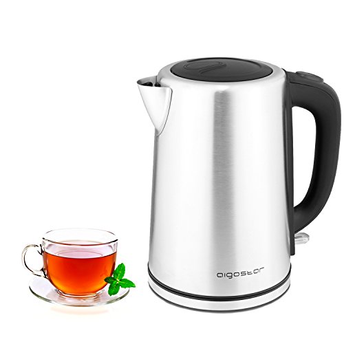 Edelstahl Wasserkocher Hochwertiger Design Teekocher 1,7L 2200W Kabellos LED Neu (K)