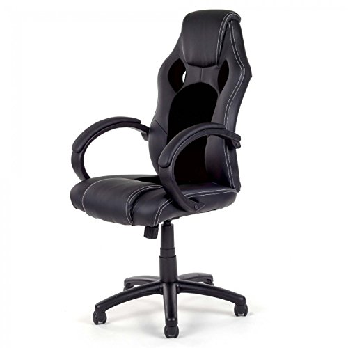 MY SIT Brostuhl Racing Drehstuhl Chefsessel Schreibtischstuhl Sport Schalensitz Design Brosessel mit Armlehnen Gaming aus Kunstleder Black V8 MY SIT Brostuhl Racing Drehstuhl Chefsessel Schreibtischstuhl Sport Schalensitz Design Brosessel mit Armlehnen Gaming aus Kunstleder Black V8