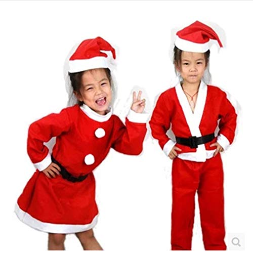 Preisvergleich Produktbild HEHAHA-STUDIO Weihnachtskleidung Weihnachtsaufführung Kinderkostüm Weihnachtsmannkostüm, Mädchen 7-9 Jahre Alt