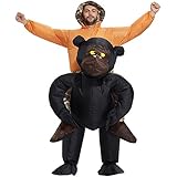 HEYMA Adult Dinosaur Inflatable Costumes Halloween Fancy Dress Outfit Suit (Gorilla)