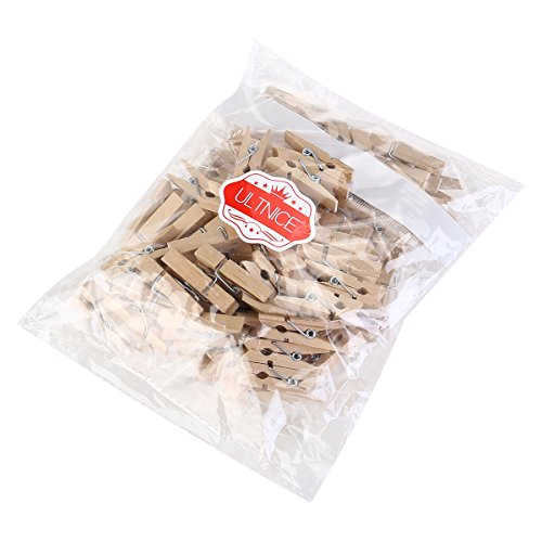 ULTNICE 3.5 cm Mini Holz Wäscheklammer Foto Handwerk Clips – 100pcs - 5