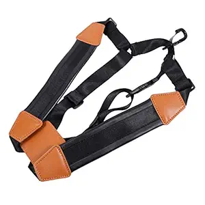 HEALLILY Saxophone Strap Universal Neck Straps Leather Padded Saxophone Harness Strap for Horn Tenor Baritone Alto Sax Soprano Clarinet and Other Music Instruments 52CM