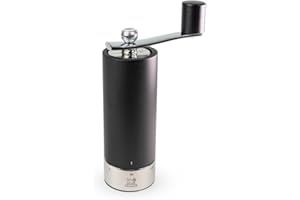 Peugeot - Isen Manual Salt Mill with Crank Handle - Beechwood - Matt Black - 18 cm