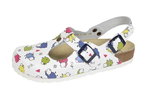 Preisvergleich Produktbild Weeger Damen 41710 Arbeitsclogs, Weiß Schafe, 39 EU