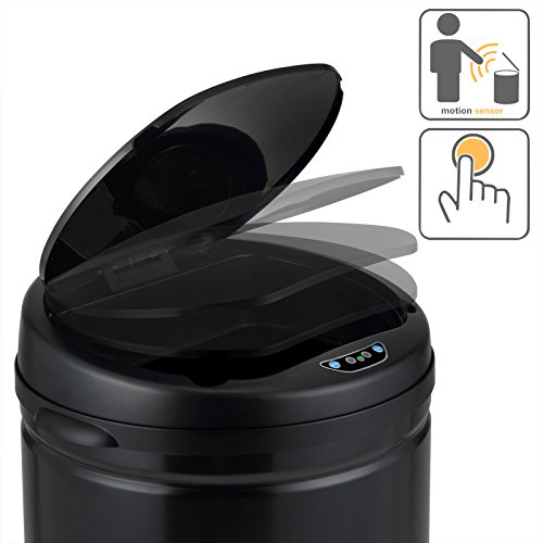 Abfalleimer / Mülleimer Schwarz automatisch mit Bewegungssensor, Edelstahl 56 l - 4