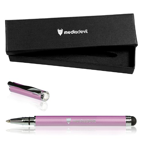 MediaDevilTouchscreen Stylus (Metallic Pink) for Tablets & Smartphones (e.g. Apple iPad, iPhone, Samsung Galaxy Tab) -