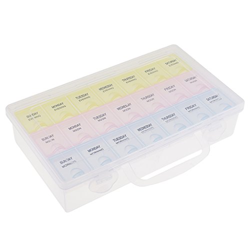 Gazechimp 7 Tage Tablettenbox 3 Kammern /Tag Pillen Tabletten Box Tablettendose Pillendose Pillenbox Tablettenbox - 8