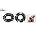 Black Plastic Stretchy Elastic Coiled Phone Wire Hair Bands Ponytail Holder 10 Pcs