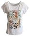 Produktbild Damen Kurzarmshirt T-Shirt Shirts Frida Kahlo Nieten Weiss Baumwolle LI0680301FD