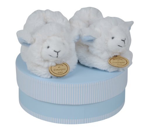 Doudou et Compagnie DC2424 Lamb Socks with Rattle - Blue