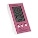 Produktbild GuDoQi LCD Digital Thermometer Hygrometer Uhr Temperatur Feuchtemessung °C °F Anzeige Digital Easy Instant Read Mit Lächeln Traurig Emotion Icon Rosa