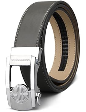 XIANGUO Herren Automatikschließe Gürtel Echt Rindsleder Gürtel beiläufige Business Gürtel