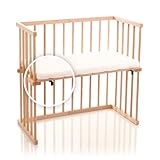 Dreamgood Beistellbett Buche inklusiv Matratze Prime Air und Nestchen, braun - 4