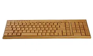 Walnutbae Handmade Full Wooden Bamboo Wireless Keyboard (ECO-Friendly) Compatible with All Software ; Made in India