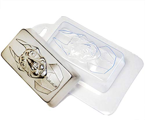 1pc Sir Perro En Fumar Traje de Hipster Gran Danés Rectángulo de Plástico Fabricación de Jabón en el Molde de Regalo para Ella Para Él Molde 90x50x25mm