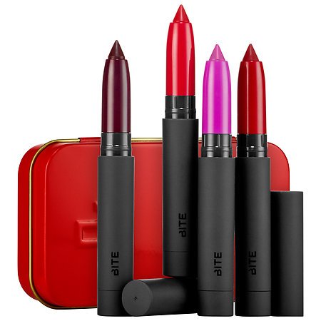 Bite Beauty Best Bite Redux - 4 x Deluxe Matte Crème Lip Crayon in Truffle, Red Velvet, Orchid, Fraise