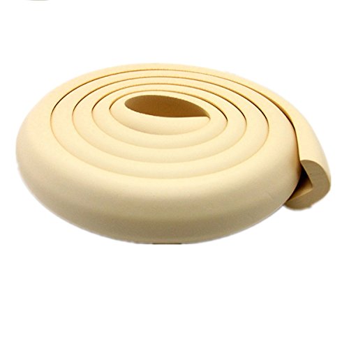 D-Mcark Kid Baby Safety Protection Products Wall Furniture Table Rubber Foam Corner Edge Cushion Bumpers Guards Protector Tape White Beige 2M 6.5ft