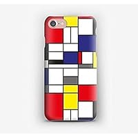 Case Cover Schutzhülle für iPhone X, 8, 8+, 7, 7+, 6S, 6, 6S+, 6+, 5C, 5, 5S, 5SE, 4S, 4, Mondrian