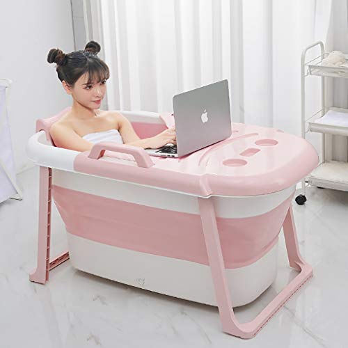 Preisvergleich Produktbild JIAJU Tragbare Faltbare Kinderbadewanne Faltbare Erwachsenenbadewanne Faltbare Schwimmbadbadewanne Haushalt Große freistehende Badewanne Elder SPA Lange Isolationszeit Mit Abdeckung Einfaches Baden