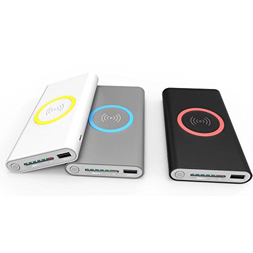 ULTRICS® Smart Powerbank mit Wireless-Ladegerät, 8000mAh Li-Polymer-Akku Qi Wireless-Ladekabel Tragbar Ultra-schlanke Handy externe Ladegerät für iPhone iPad Samsung Galaxy Nexus HTC Nokia Kamera und andere USB-Geräte - 6