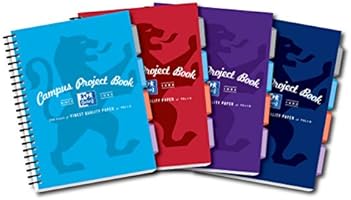 Oxford Campus A4 Size Project Book - Assorted Colour, Pack of 5