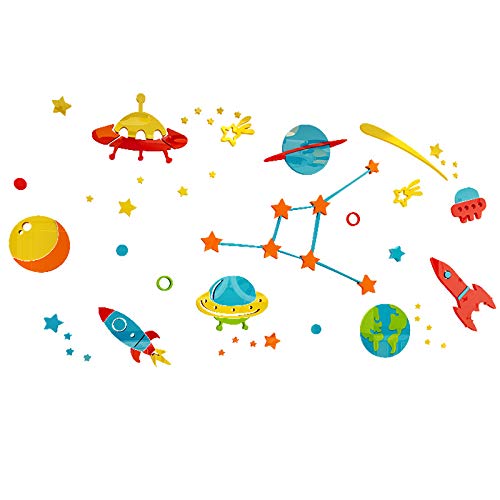 Preisvergleich Produktbild Raumschiff 3d Stereo wandaufkleber kinderzimmer kindergarten wandaufkleber jungen nacht dach Dekoration