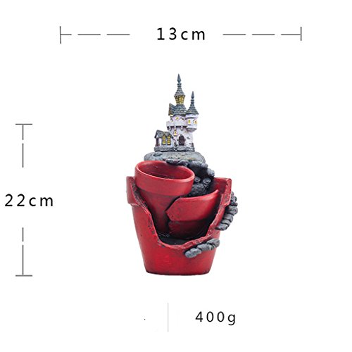 MagiDeal Mikro Landschaft Sukkulente Pflanzen kleine kreative Blume Topf Topflappen Gartengestaltung Schloss Form - Magie Schloss, 22 x 13 cm