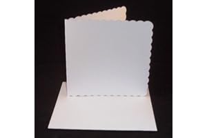 STELLA CRAFTS 10 x 8"x8" White Scalloped Card Blanks with White Envelopes
