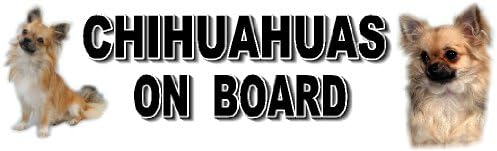 Car Sticker - CHIHUAHUAS ON BOARD - Long Coat