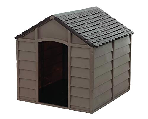 De plástico perro de la perrera - al aire libre refugio de Pet Color marrón