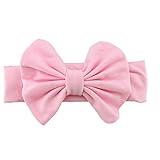 Cute Baby Girls Kids Stretch Bowknot Headband Hairband (Pink)