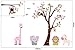 Fungoo large colorful tree & jungle animals wall sticker nursery bedroom wall art decor Elephant/Monkeys/Giraffe/Loin/Owls/zebra Kids room removable decal baby bedroom wall art
