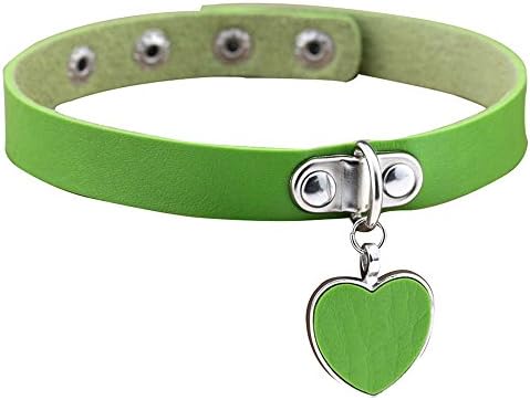 Seawood 1 Pcs Adjustable Comfortable Fashion Style, Punk Gothic Theme, Love Heart Shape Pendant Necklace Bracelet Green