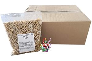 YOAXIA MARKE yoaxia ® - 12er Pack - Sojabohnen [ 12 x 1kg ] Grundlage für viele Gerichte in der vegetarischen Küche + ein kleines Glückspüppchen - Holzpüppchen
