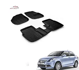 Auto Addict plastic Car 3D Mats Black for Maruti Suzuki Swift Dzire 2011-2017 (Black)