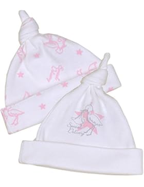 BabyPrem Baby Frühchen Kleidung Packung mit 2 Mützen aus Baumwolle Mädchen 32 - 50cm