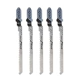 Tipo de corte: corte limpio. Chiic T101AO HCS - Juego de 5 hojas de sierra de calar para Bosch, METABO, COX, Hitachi, Dewalt, Makita, Festool, etc.