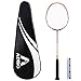 Produktbild Federballschläger Set, Adibo Ultra-Licht Schlanke Carbon Shaft Badmintonschläger Badminton Racket mit Tragetasche Griffband für Outdoor Indoor Sports--Angriffstyp