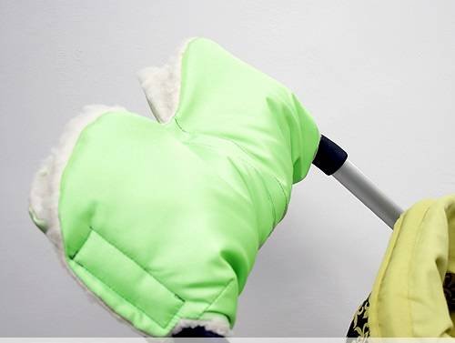 Universal Baby Hand Warmer Muff with Warm Fleece Compatible With Pushchairs Prams and Travel - Green