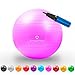 Produktbild #DoYourFitness® Gymnastikball inkl. Luftpumpe & GRATIS Trainingsplan (PDF) | 55cm 65cm 75cm o. 85cm | Anti-Burst-Technology (150kg Belastbarkeit) - robuster Sitzball, Büroball, Fitnessball 75cm / pink