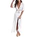 Produktbild Kleider Damen Dasongff Sommerkleider Frauen Bikini Bademode Cover Up Cardigan Beach Badeanzug Kleid Strandkleid Chiffonkleid Weiß (M, Weiß)