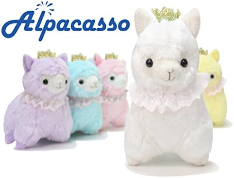 KOSBON 6.7" White Crown And Lace Scarf Plush Alpaca,Cute Soft 100% Plush Stuffed Animals Toys,Best Birthday And Christmas Gifts For The Children.